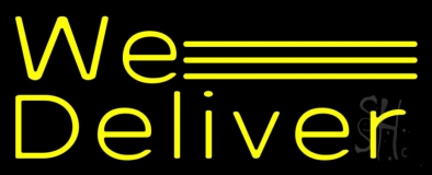 Yellow We Deliver Neon Sign