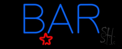 Blue Bar With Star Neon Sign