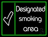 Designated Smoking Area Bar Neon Sign