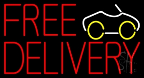 Free Delivery With Car Neon Sign