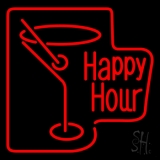 Martini Glass Happy Hour Neon Sign