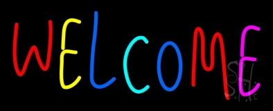 Multi Colored Welcome Bar Neon Sign