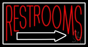 Red Restrooms Neon Sign