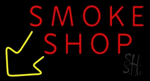 Smoke Shop With Arrow Bar Neon Sign
