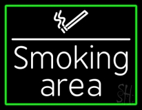 Smoking Area With Cigar Neon Sign