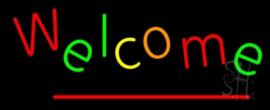 Multi Colored Welcome Neon Sign