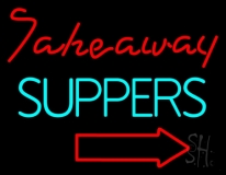 Take Away Suppers Neon Sign