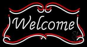 Welcome With Outline Bar Neon Sign