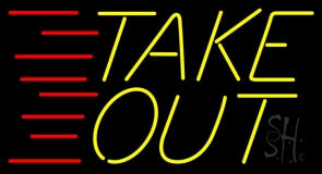 Yellow Take Out Neon Sign