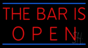 The Bar Is Open Neon Sign