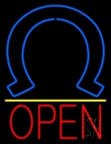 Horseshoe Logo Open Neon Sign