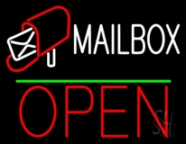 Mailbox Red Logo With Open 1 Neon Sign