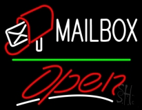 Mailbox Red Logo With Open 3 Neon Sign
