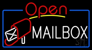 Mailbox Red Logo With Open 4 Neon Sign