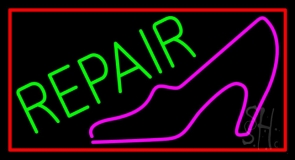 Pink Sandal Green Repair Neon Sign