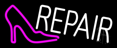 Pink Sandal Logo Repair Neon Sign
