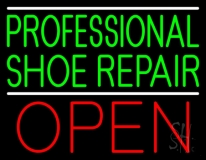 Professional Shoe Repair Open Neon Sign