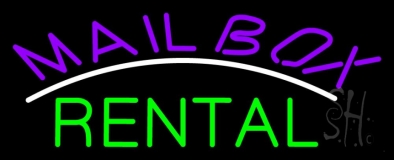 Purple Mailbox Green Rental Block 1 Neon Sign