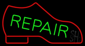 Red Boot Green Repair Neon Sign
