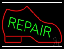 Red Boot Green Repair With Line Neon Sign