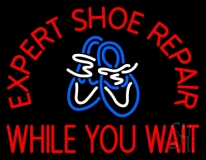 Red Expert Shoe Repair Neon Sign