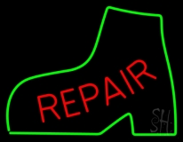 Red Repair Green Boot Neon Sign