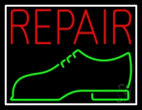 Red Repair Shoe Logo Neon Sign