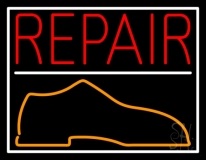 Red Repair Shoe Neon Sign