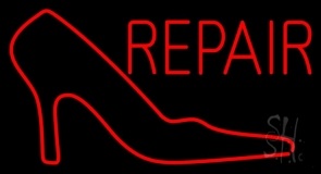 Red Sandal Logo Repair Neon Sign