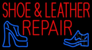 Red Shoe And Leather Repair Neon Sign