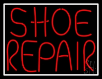 Red Shoe Repair With Border Neon Sign