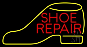Red Shoe Repair Yellow Shoe Neon Sign