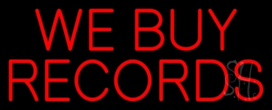 Red We Buy Records Neon Sign