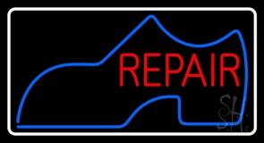Shoe Logo Repair With Border Neon Sign