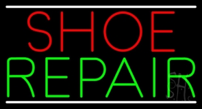 Shoe Repair White Lines Neon Sign