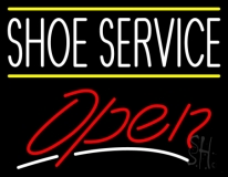 Shoe Service Open Neon Sign