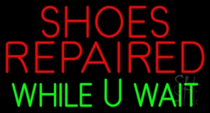 Shoes Repaired While You Wait Neon Sign