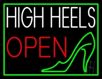White High Heel Open Neon Sign