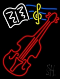 White Sheet Music Yellow Note And Red Violin Neon Sign