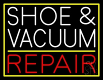 White Shoe And Vacuum Red Repair Neon Sign