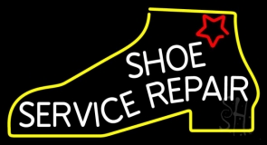 White Shoe Service Repair Neon Sign
