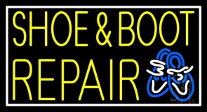 Yellow Shoe And Boot Repair Neon Sign