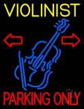 Yellow Violinist Red Parking Only Neon Sign