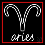 Aries Zodiac Red Border Neon Sign