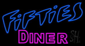 Blue 50s Pink Diner Neon Sign
