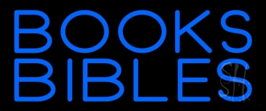 Blue Books Bibles Neon Sign