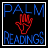 Blue Palm Readings With Red Palm Neon Sign
