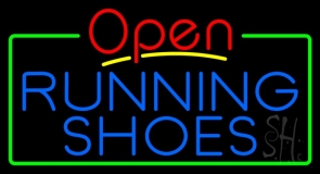 Blue Running Shoes Open Neon Sign