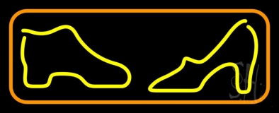 Boot Sandal Orange Border Neon Sign