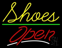 Cursive Shoes Open Neon Sign
